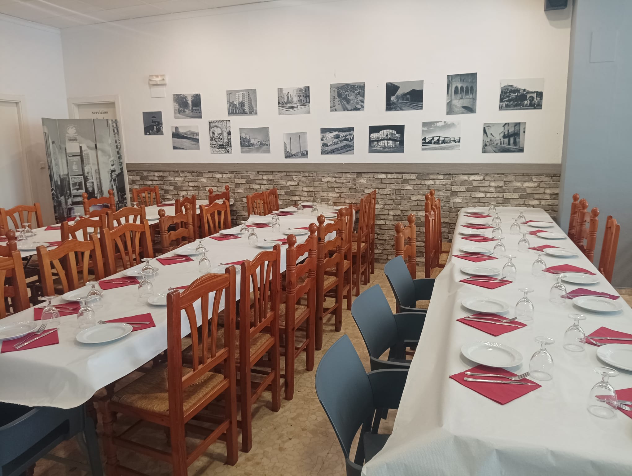 Sala de Bar Evaristo preparada para eventos